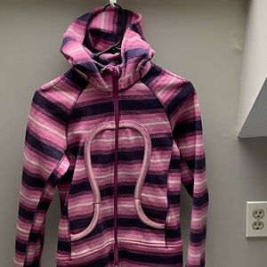 Lululemon scuba pink striped hoodie
